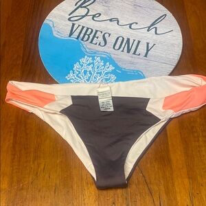 L’Space Color Block Bikini Bottom - Pink,Cream and Brown